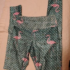 Gold Sheep flamingos print leggings #46
